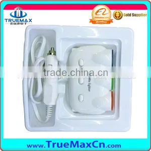 New 2-port USB Car Charger & 3 Sockets in 1 USB Cable Charger for IPhone/ Samsung/ HTC thumbnail-1