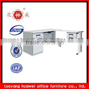 HOT SALE Stainless Vertical Steel Corner Computer Desk for 2 Person thumbnail-1