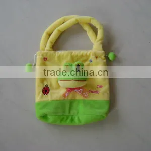 Stuffed and Promotional Soft Frog Toy Plush Handbag With Pompom for Children thumbnail-1