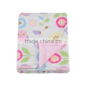 Double Layer Baby Owl Print Minky Blanket thumbnail-1