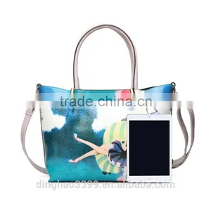2016 Newest Design Handbag Nice Lady Handbag Fashion PU Handbag With Wallet thumbnail-2