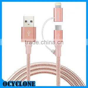 Brand New 2 in 1 MFI Certificated Data Cable Rose Pink thumbnail-5