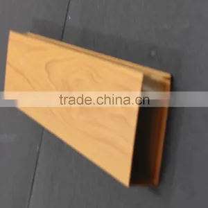 Corrosion Resistance Wood Grain Suspended Metal Linear Ceiling Aluminum Square Tube Screen Tiles thumbnail-1