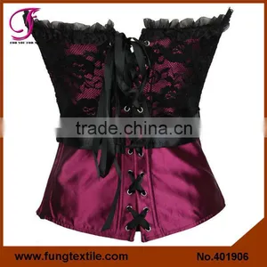 401901 Woman Satin Sexy Lace Wedding Shaper White Bridal Corset With Belt thumbnail-6