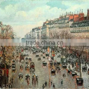 Beautiful Tempered Glass Paris Street Scene Oil Painting thumbnail-2