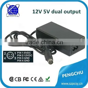 Dual Voltage Output 12v 2a 5v 2a 4 Pin Din Power Adapter thumbnail-1