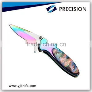 Rainbow Color Blade Stainless Steel Folding Knife thumbnail-1