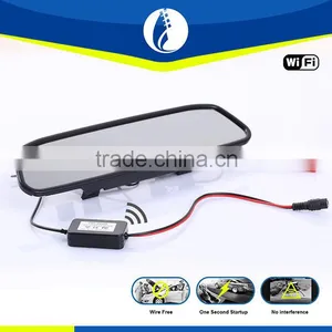 Digita 2.4G Wifi Wireless 4.3inch Wire Free One Second Startup Waterproof HD Car Rearview Mirror thumbnail-1