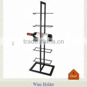 Unique Metal Wine Bottle Rack With Handle thumbnail-1