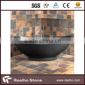 Round Black Stone Bowl Bathtub Price thumbnail-5
