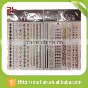 Metallic Body Temporary Gold Foil Leaf Gold Tattoo Sticker for Woman thumbnail-1