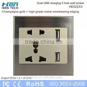 Good Quality Electrical Socket Extension 13A Universal Wall Socket Dual 2.1A 2.4A USB Socket Outlet thumbnail-1
