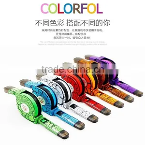 Wholesale Price Crack Design 2 in 1 Retractable Usb Cable for IOS and Android thumbnail-1