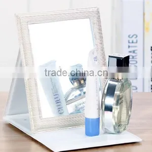 Unique Desktop Compact Mirror PU Leather Makeup Cosmetic Mirror Foldable Table Mirror thumbnail-6