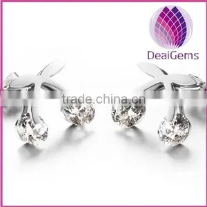 Women Cherry Rose Gold Plated Stainless Steel Earring thumbnail-2