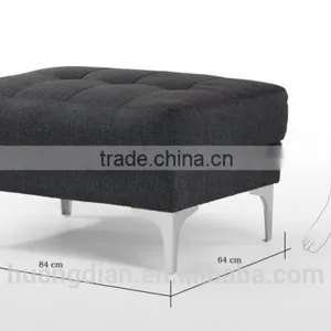 Metal Feet Living Room Sofa Furniture Fabric Ottoman thumbnail-2