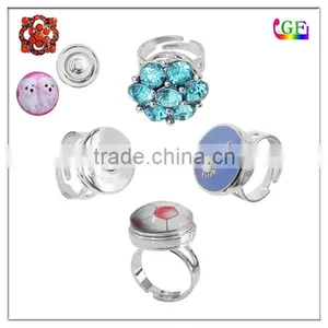 Handmade Free Sample Initial Design Snap Button Ring thumbnail-1