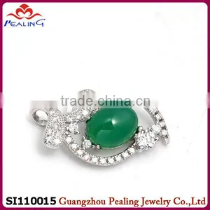 2014 Fashion Wholesale Chrysoprase 925 Silver Cartoon Pendants thumbnail-1