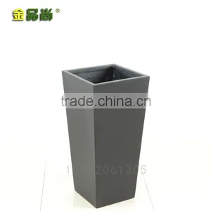 Matt Grey Inclined Beautiful Glass Fiber Planters thumbnail-4
