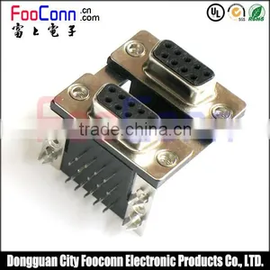 Quality Assurance D-SUB Connector, 9 Pin Right Angle Connector Dual Port thumbnail-2