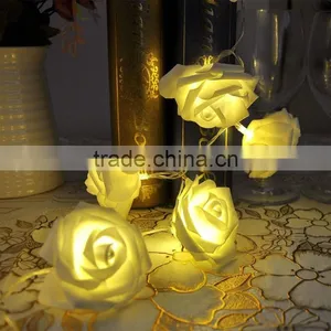 20 LED Rose Flower String Lights for Wedding Garden Party Christmas Decoration Warm White thumbnail-3
