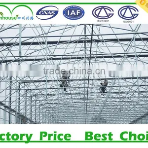 Large Size and Double Layer Inflation Film Multi Span Commercial Prefabricated Greenhouse thumbnail-2