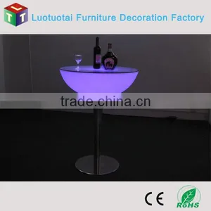 Halfmoon Round Remote Control High Top Led Bar Cocktail Table thumbnail-3