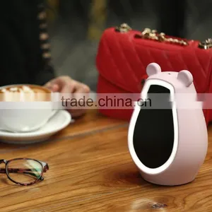 Simple Fashion Multi-functional Cute Bear Desk Clock With Mirror/LED Back Light/Bluetooth Speaker/Temperature Digital Clock thumbnail-4