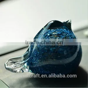 Blue Glass Small Bird Figurines Wedding Thank You Gifts for Guests thumbnail-2