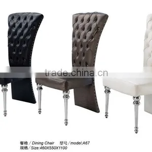 Unique Leg Stainless Steel Dining Chair With High Density Foam A67 thumbnail-4