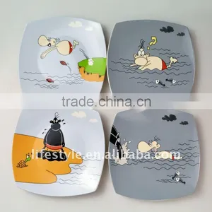 Catoon Series Porcelain Plate, Square Dish With Decal thumbnail-1