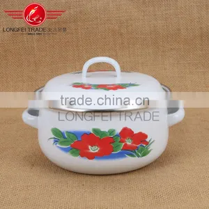Chinese Style Hot Sale White Enamel Casserole Sets Wholesale thumbnail-2