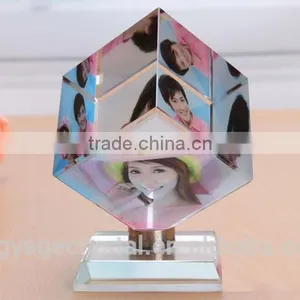 Crystal Laser Engraving Cube With LED Light Base thumbnail-1