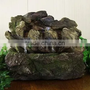 Aged Tree Trunk Tabletop Fountain With LED Lights thumbnail-1