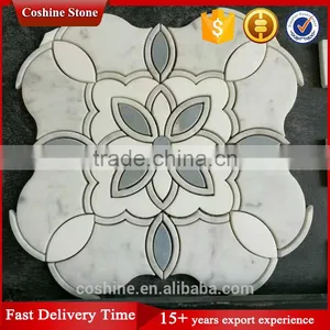 The Four Leaf Clover Design Waterjet Mosaic Natural Marble Stacked Stone thumbnail-1