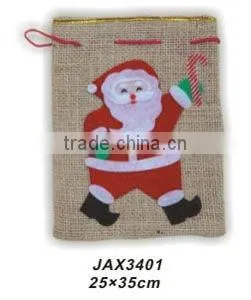 Linen X'mas Bag With Snowman Patch thumbnail-1