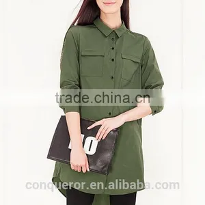 New Design Cotton Long Women Shirt WMS011 thumbnail-3