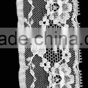 Durable White Beaded Wedding Lace Fabrics thumbnail-1