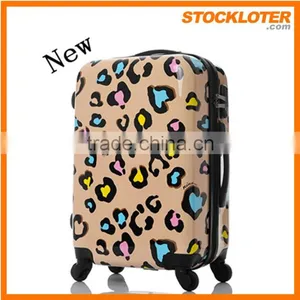 150704d Bags Leopard Stock Trolley Luggage Printed ABS Luggage Closeout thumbnail-1