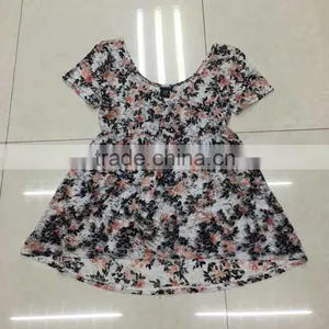Yiwu Leftover Stock Flower Full Print Ladies Lace Tops thumbnail-1