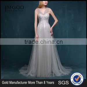 MGOO Long Grey Evening Dresses 2016 New Custom Prom Criss Cross Wonderland Tulle Party Dresses 2253 thumbnail-1