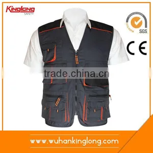 EU Multi Pocket Poly Cotton Work Waistcoat Models for Men thumbnail-1
