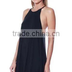 Plus Size Women Clothing Knit Halter Neck Spaghetti Swing Dress For Ladies thumbnail-3