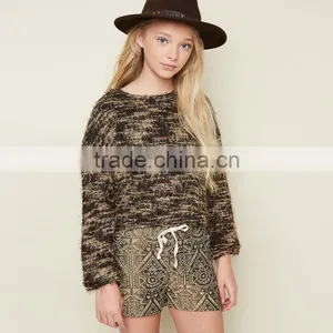 S32449W Children Clothing 2017 New Design Full Sleeves Girls Sweaters Teenager Pullovers Kids Knitting Shirts thumbnail-2