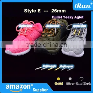 (MOQ:100pcs) Shoelace 26mm Bullet Metal Ends Aglet Tip Replacement for Shoe Lace - Gun Black/Gold/Silver Color Bullet Metal Tips thumbnail-6