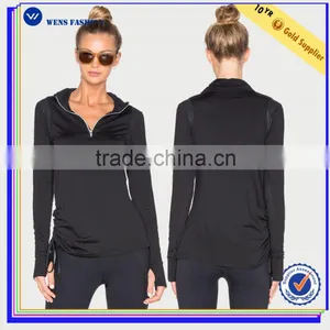 2016 Winter Wholesale Women Long Sleeved Sweat100% Cotton Plain Full Zip Hoodie thumbnail-1