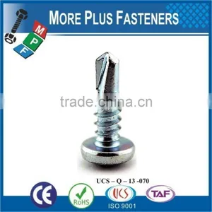 Made in Taiwan Pan Head Phillips Recess Stainless Steel Zinc Plated Zinc Finish Self Drilling Screw thumbnail-6