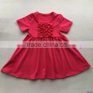 2017 New Fashion Little Girls Cotton Summer Dress Boutiqu Casual Toddlers Baby Short Sleeves Party Dress thumbnail-2