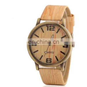 Unisex Student Teens Vintage Imitation Wood Strap Watch thumbnail-2