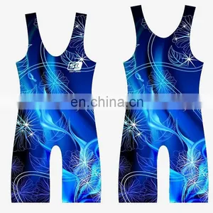 Cool Sublimated China Wrestling Singlets thumbnail-3